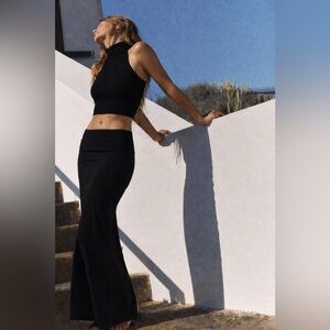 NWOT ZARA Knit Limited Edition Double Turtle Neck Cropped Sleeveless Ribbed Tank